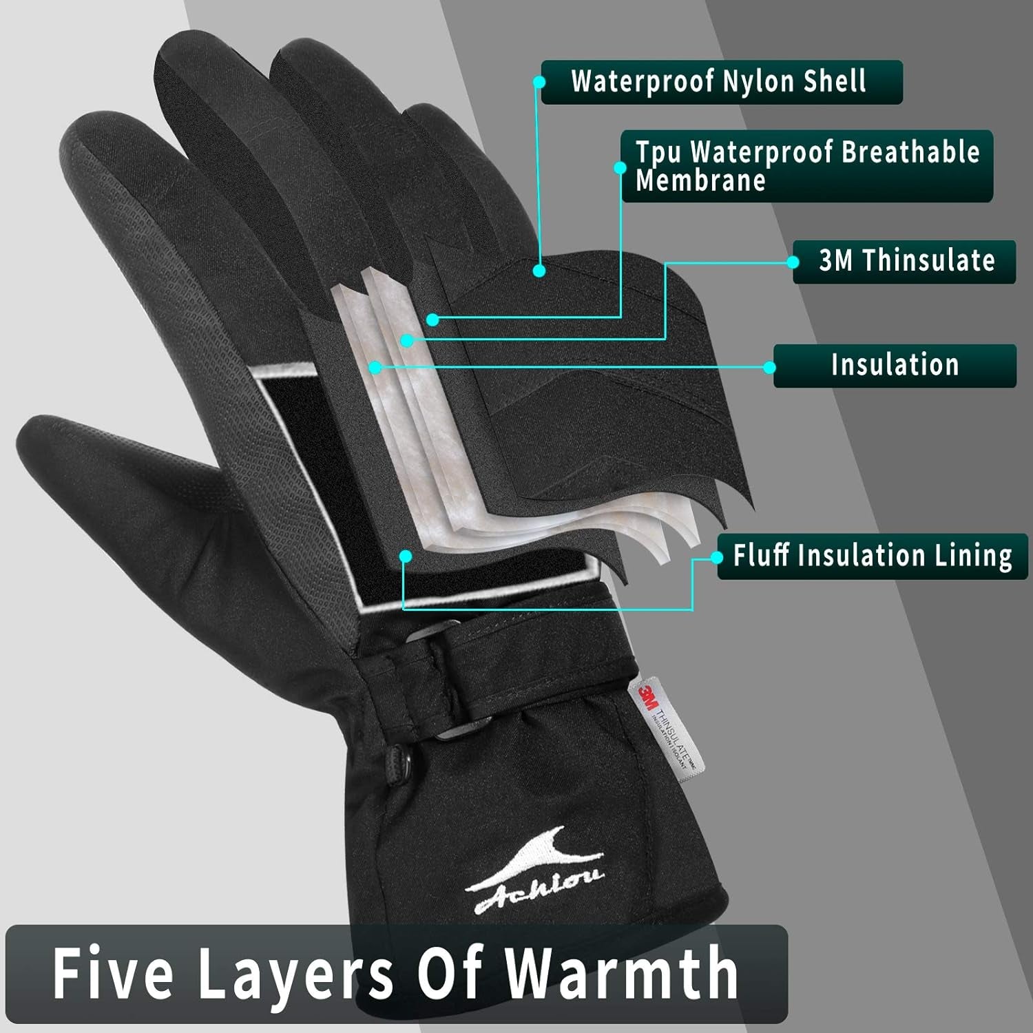 Ski Snow Gloves Winter Warm 3M Thinsulate Waterproof Touchscreen Men Women