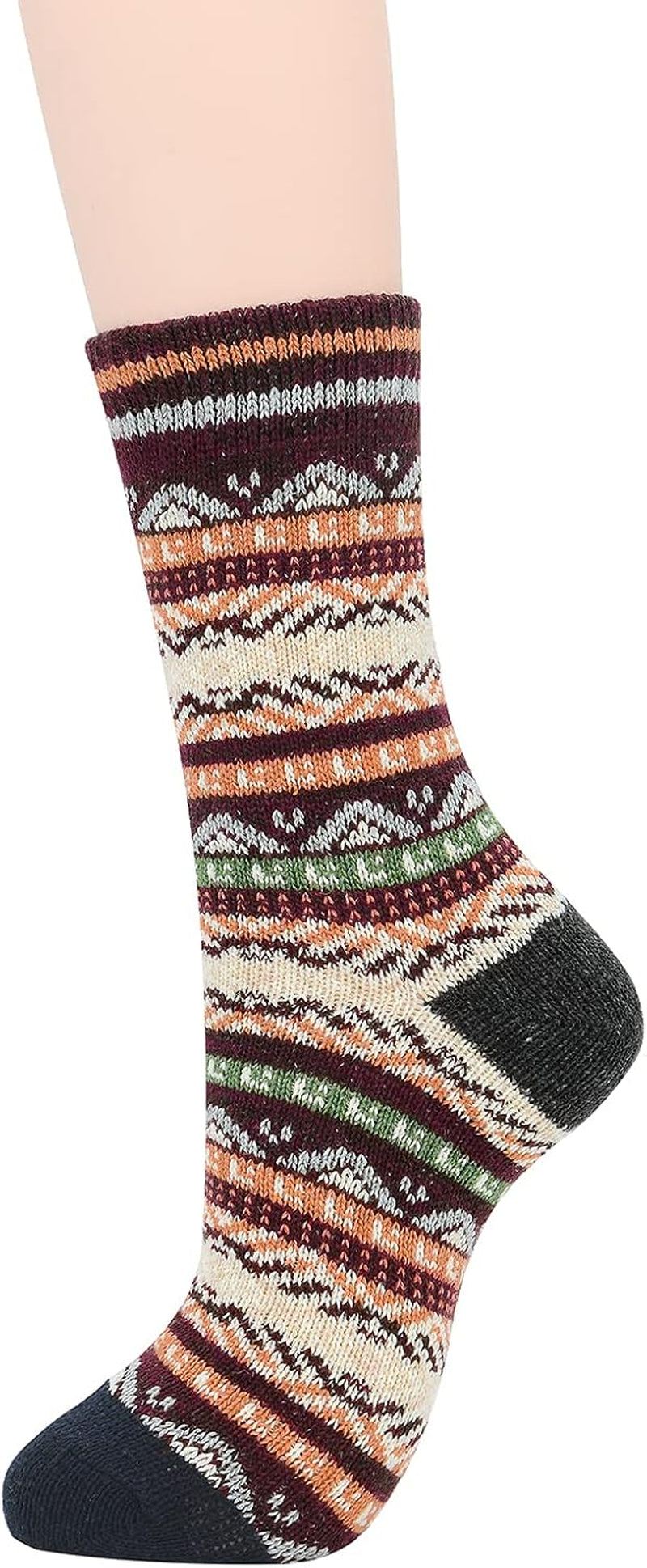 Men'S Wool Socks Ankle Winter Warm Socks Athletic Fuzzy Socks Sports Crew Socks Soft Fall Hiking Socks